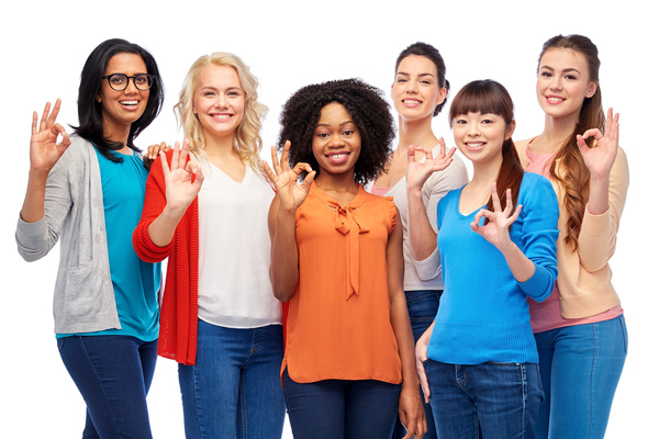 Smiling women of different nationalities Stock Photo 16