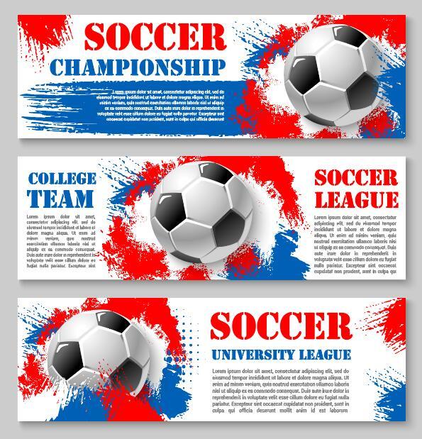 Soccer world cup banners vector 02