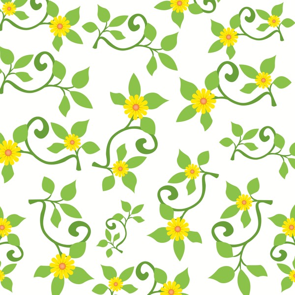 Spring flower seamless pattern vector material 01