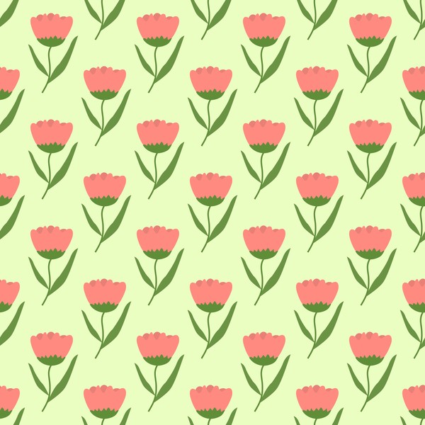 Spring flower seamless pattern vector material 05