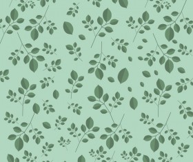 Spring green leaves vector pattern 01