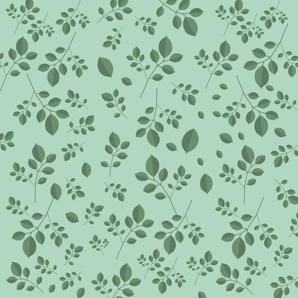 Spring green leaves vector pattern 01