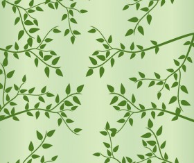 Spring green leaves vector pattern 02