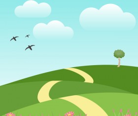 Spring natural with green vector background 01