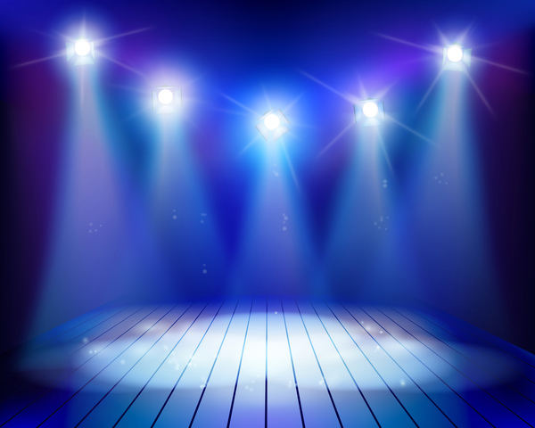 Stage and spotlights vector background 01
