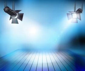 Stage and spotlights vector background 02
