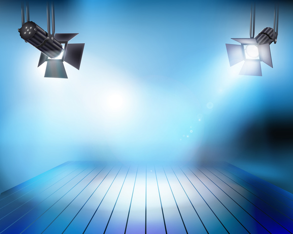 Stage and spotlights vector background 02