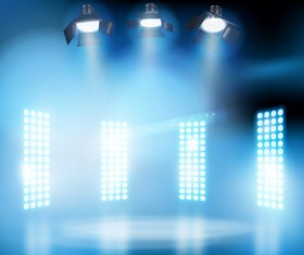 Stage lighting and spotlights vector background