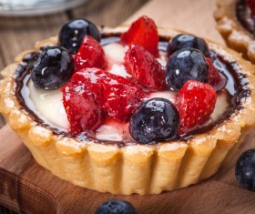 Strawberry and blueberry decorated fruit tart Stock Photo 06