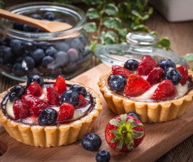Strawberry and blueberry decorated fruit tart Stock Photo 10
