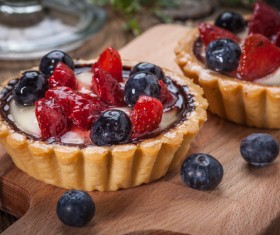 Strawberry and blueberry decorated fruit tart Stock Photo 11