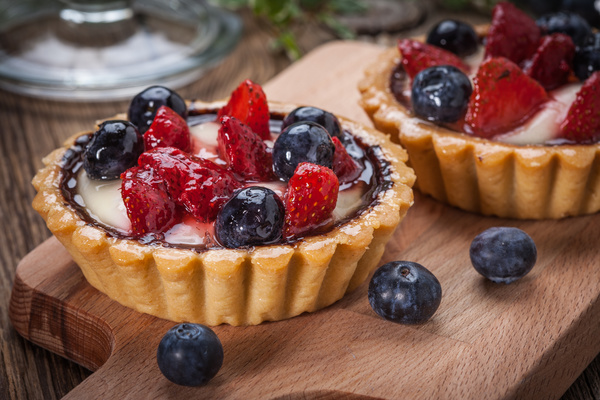 Strawberry and blueberry decorated fruit tart Stock Photo 11