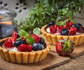 Strawberry and blueberry decorated fruit tart Stock Photo 12