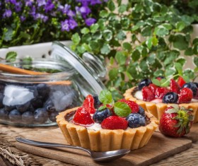 Strawberry and blueberry decorated fruit tart Stock Photo 13