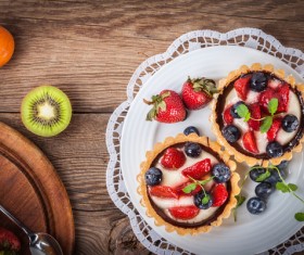 Strawberry and blueberry decorated fruit tart Stock Photo 14