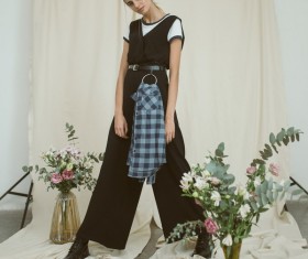 Studio shot put girl Stock Photo