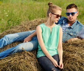 Stylish young couple outing Stock Photo 03