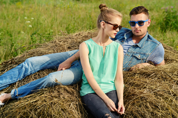 Stylish young couple outing Stock Photo 03