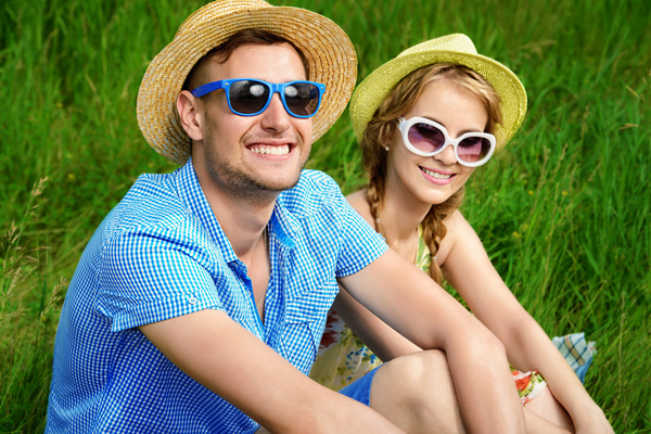 Stylish young couple outing Stock Photo 04