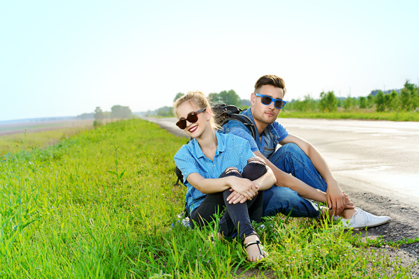 Stylish young couple outing Stock Photo 06