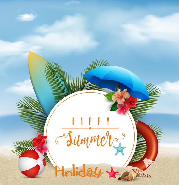 Summer beach background vectors design 02 free download