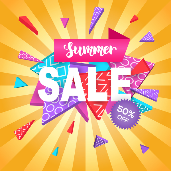 Summer sale background modern design vector