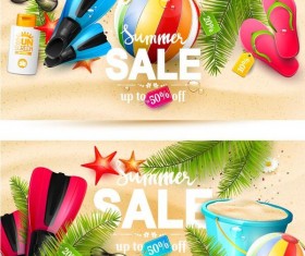 Summer sale banner design vectors set 01
