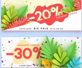 Summer sale banner design vectors set 02