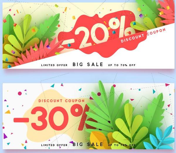 Summer sale banner design vectors set 02