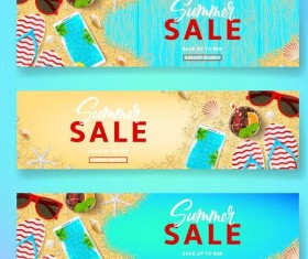 Summer sale banner design vectors set 04
