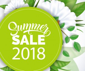 Summer sale card with flower vector 02