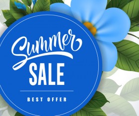 Summer sale card with flower vector 03