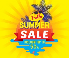Summer sale discount up vector background