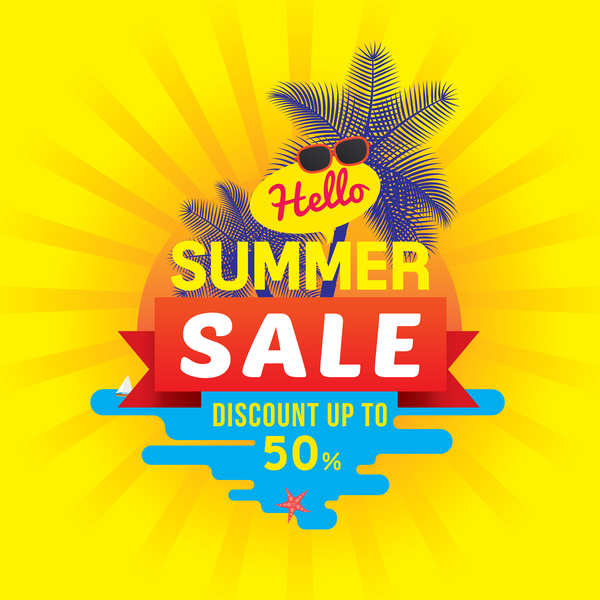 Summer sale discount up vector background