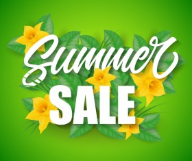 Summer sale green background vectors