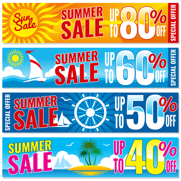 Summer sale special offer vectors 02