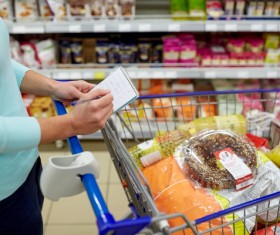 Supermarket woman buying food Stock Photo 10