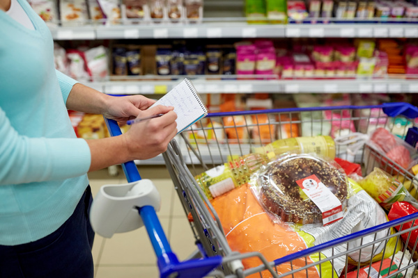 Supermarket woman buying food Stock Photo 10