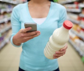 Supermarket woman buying food Stock Photo 12