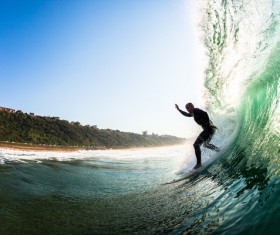 Surfing wave man Stock Photo 02