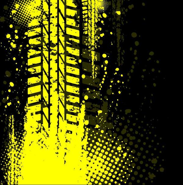 Tire tracks with black background vector