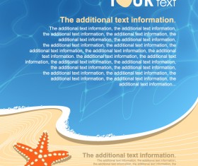 Travel poster template with starfish vector