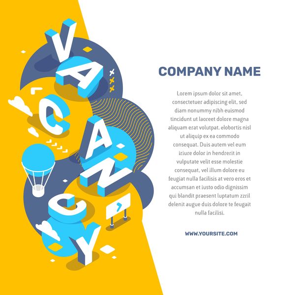 Vacancy business words illustration vector