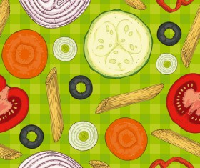 Various vegetables seamless pattern vector 01