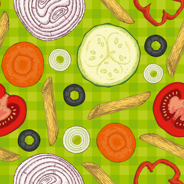 Various vegetables seamless pattern vector 01