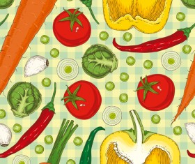 Various vegetables seamless pattern vector 02