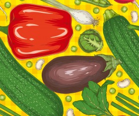 Various vegetables seamless pattern vector 04
