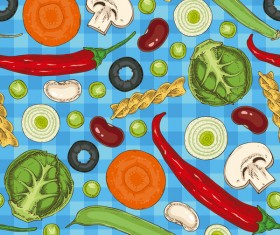 Various vegetables seamless pattern vector 05
