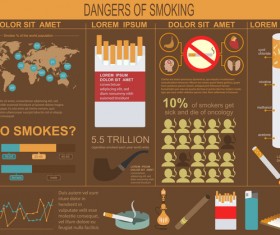 Vector smoking infographic template 03