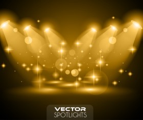 Vector spotlights golden effect 01